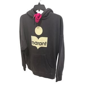 Isabel Marant Étoile Mansel Logo Hoodie – Faded Black & Pink Drawstrings